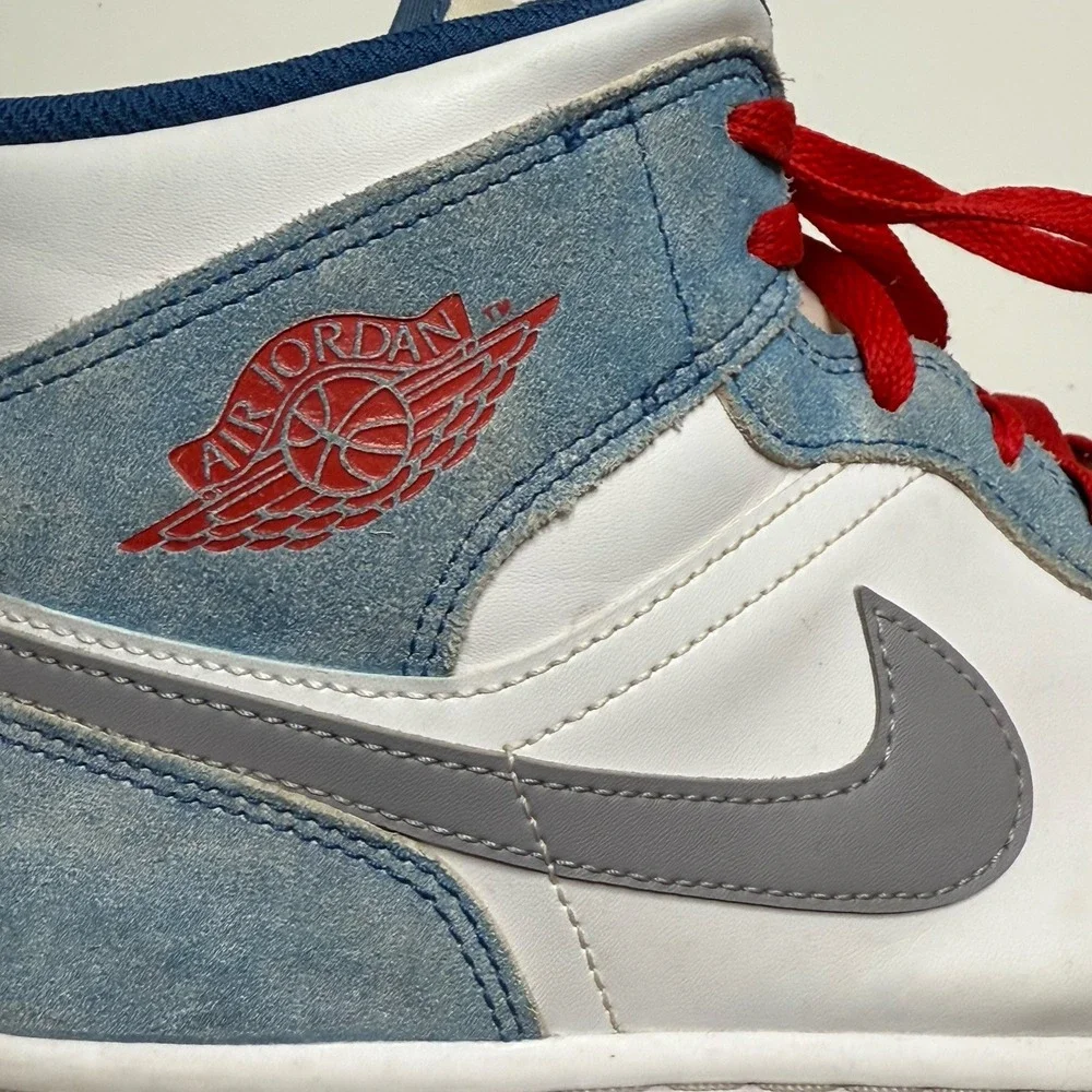 Nike Air Jordan 1 Mid SE Size 12.5 French Blue/Fire Red-White DN3706-401 Sneaker